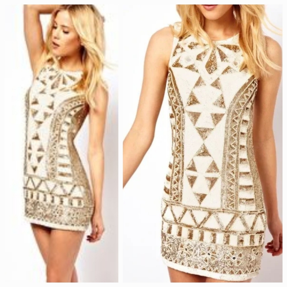 Needle and Thread Sequined- Beaded Mini Dress